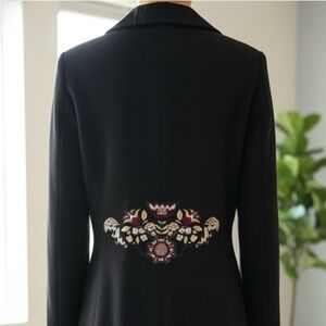 Full length winter wool coat- embroidery
